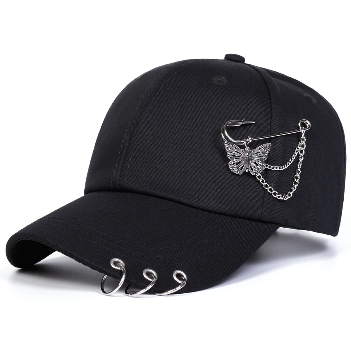 Unisex Butterfly Iron Ring Baseball Caps Spring Autumn