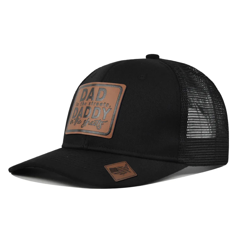 Spring Summer Leather Mesh Baseball Cap Men Women