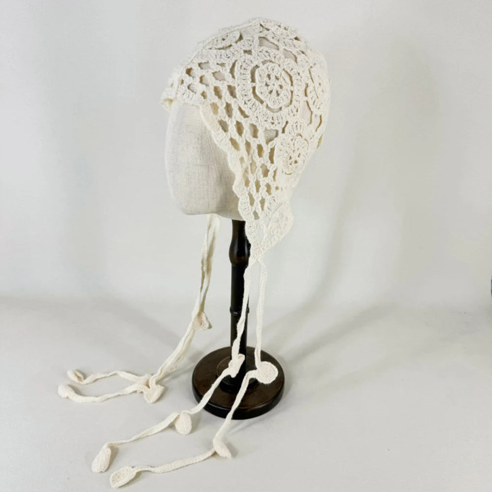 Handmade Hollow Crochet Hats For Women Knitted Beanies Cap
