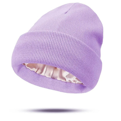 Winter Knit Beanies Satin Lined Winter Beanie For Women
