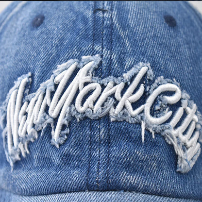 Washed Denim Unstructured Baseball Cap