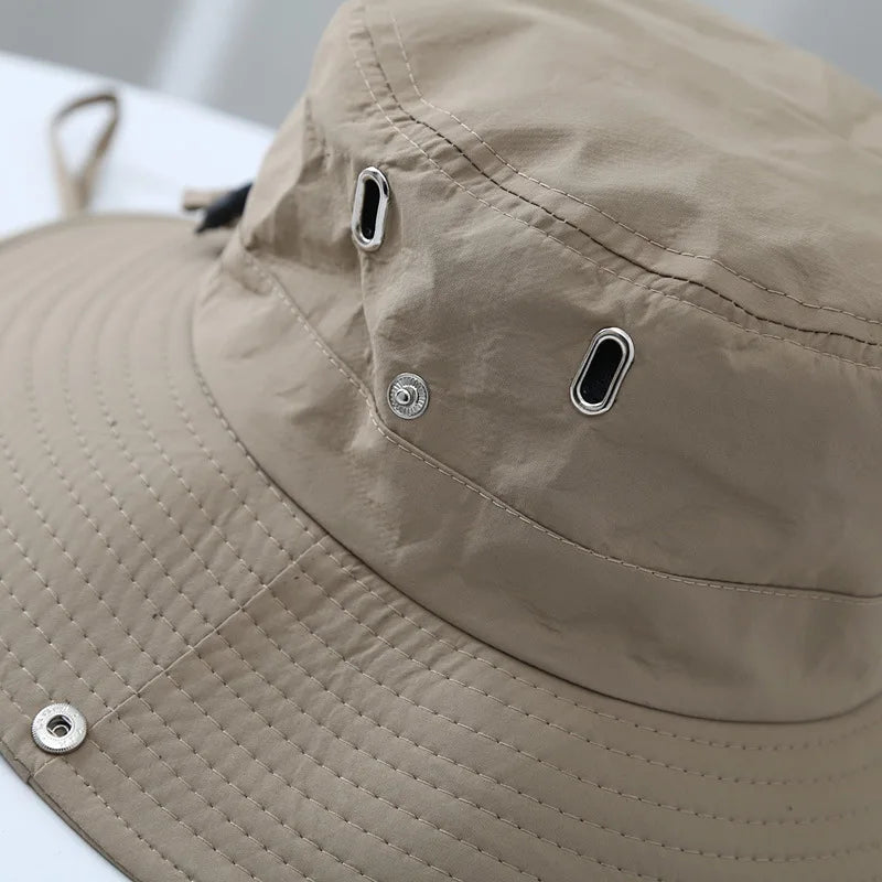 Men Cowboy Fisherman Hat Summer Outdoor Mountaineering Jungle Sunscreen Basin Cap