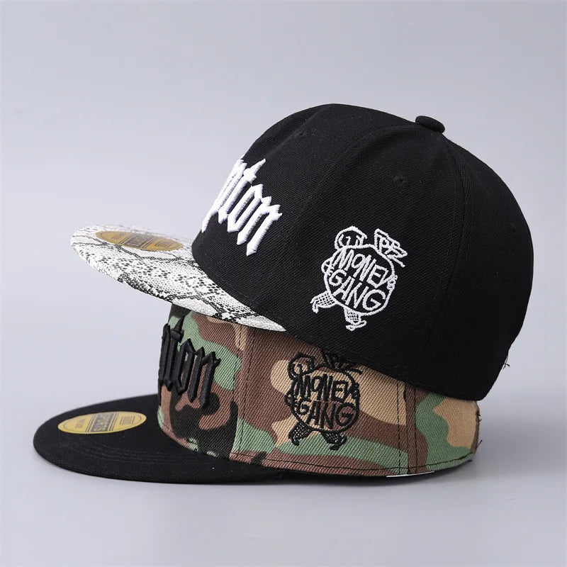 Cross Border Hot Selling in Europe and America Compton Baseball Cap Korean Style Brim Camouflage Hat