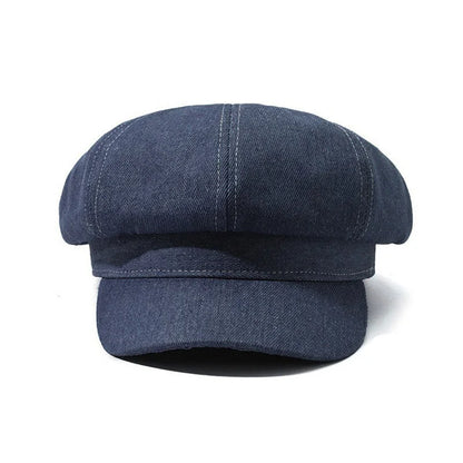 Women's Denim Newsboy Beret Cap Visor Cap