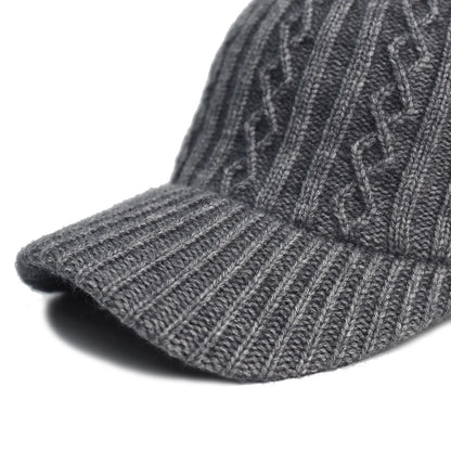 Autumn and Winter Knitted Wool Baseball Cap Korean Style Warm Solid Color Plain Duckbill Cap Versatile Fashionable