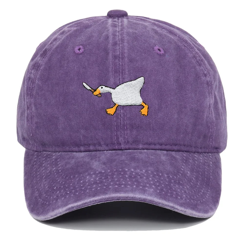Fashion Embroidery Goose White Goose Baseball Cap