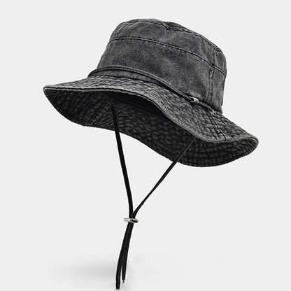 New Washed Denim Bucket Hat Women Outdoor Sun Hat