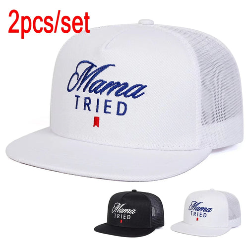 Unisex Mama Tried Embroidery Hip-hop Net Hats Spring Summer