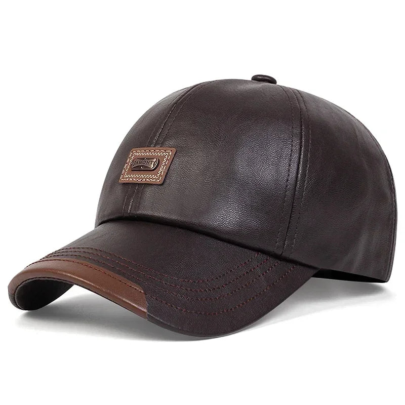 Unisex Jamont Label Leather Baseball Caps Outdoor Spring and Autumn