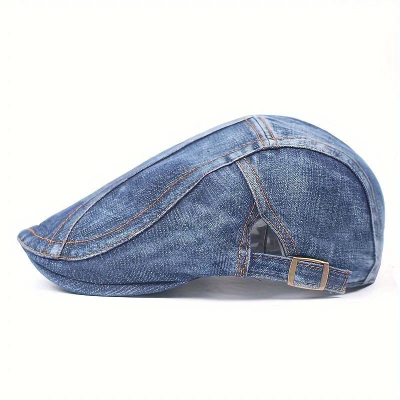 Fashion Hat Neutral Denim Newsboy Cap