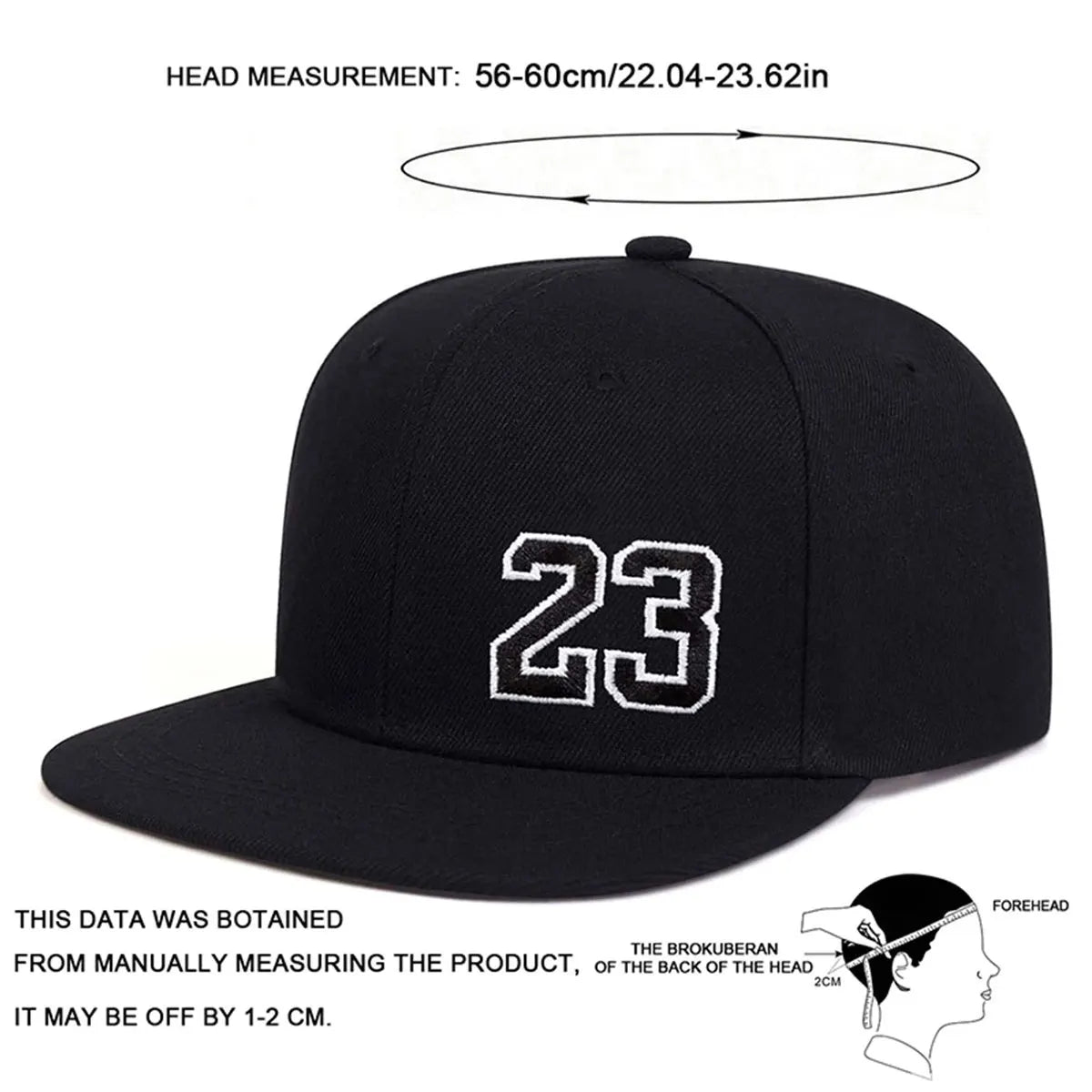 Unisex Number 23 Embroidery Hip Hop Hat