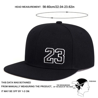 Unisex Number 23 Embroidery Hip Hop Hat