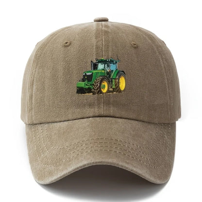 Printed Tractor Baseball Cap Men's Outdoor Camping Vacation Casual Curved Brim Hat Retro