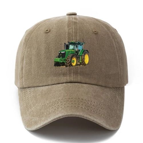 Printed Tractor Baseball Cap Men's Outdoor Camping Vacation Casual Curved Brim Hat Retro