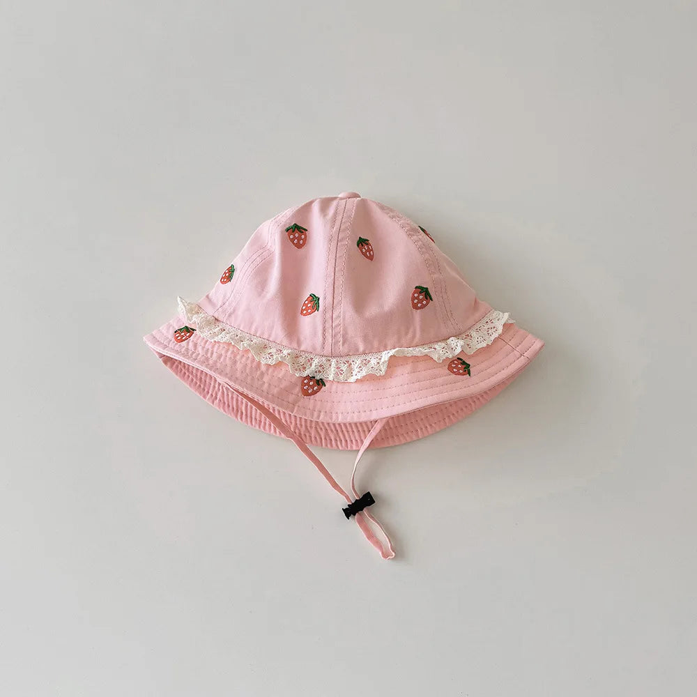 Korean Style Strawberry Baby Bucket Hat 2026