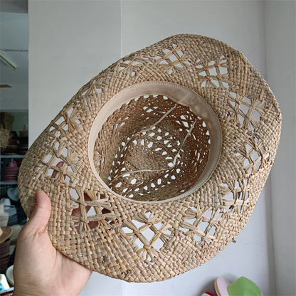 Woven Hard Summer Sapphire Accessories Neutral Cowboy Hat