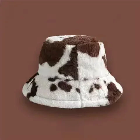 Winter Rabbit Plush Fisherman Hats Women Girl Bucket Hat