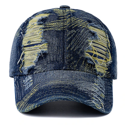 New Style Unisex Cap Tear Style Hole Vintage Starry Sky Pattern Baseball Caps
