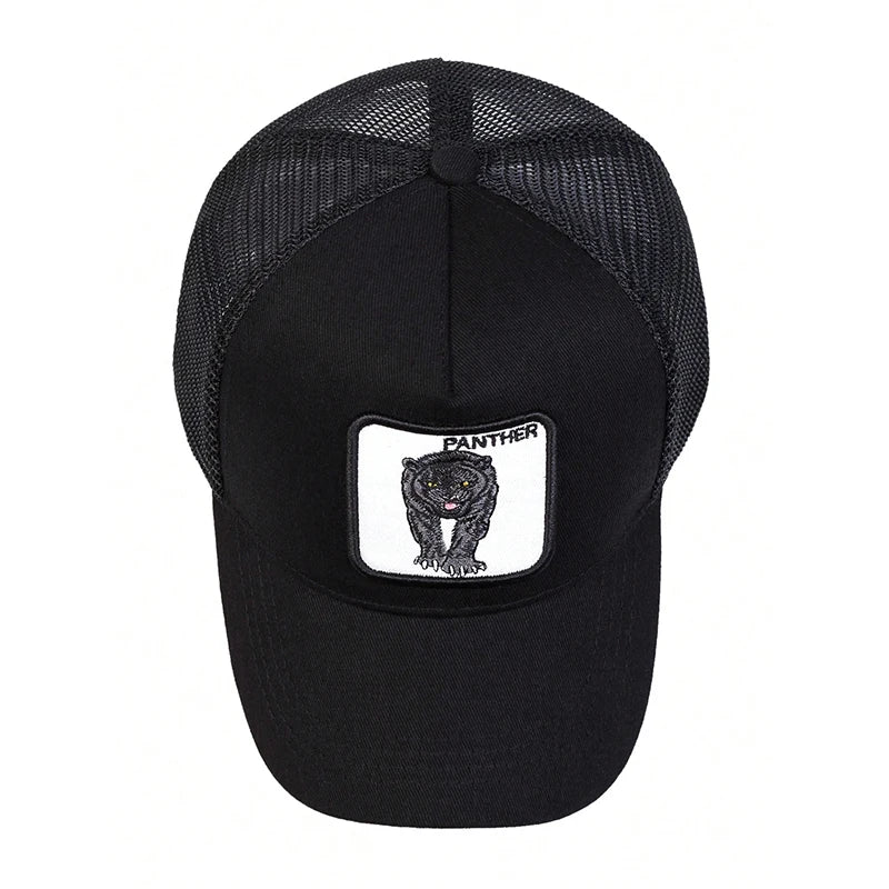 Unisex Leopard Embroidery Baseball Net Caps Spring and Summer