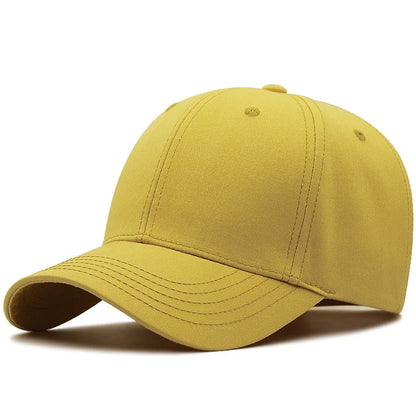 Adult Hard Cotton Big Size Baseball Hat Woman Solid Color Sun Cap Hiphop Man