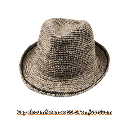 Handwoven Foldable Straw Sun Hat For Men And Women Premium Raffia Material