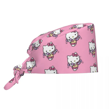 Custom Hello Kitty Medical Staff Scrubs Hat Women Men Cartoon Chara For Chef Hat
