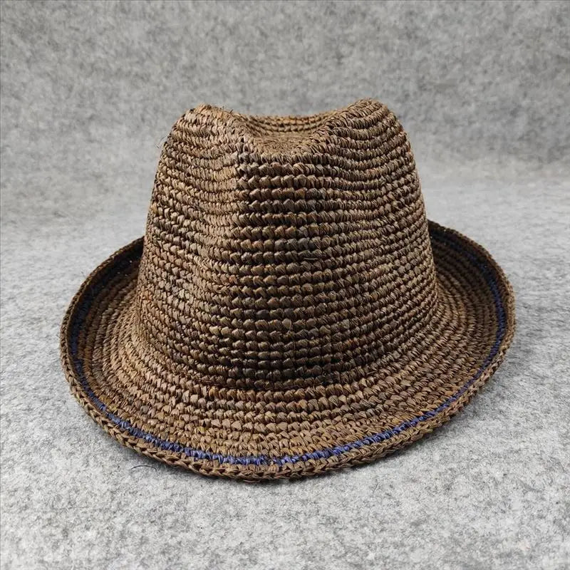 Handwoven Foldable Straw Sun Hat For Men And Women Premium Raffia Material