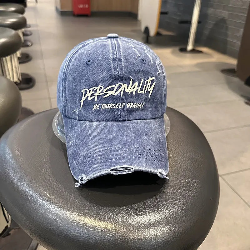 American Washed Distressed Ripped Baseball Cap