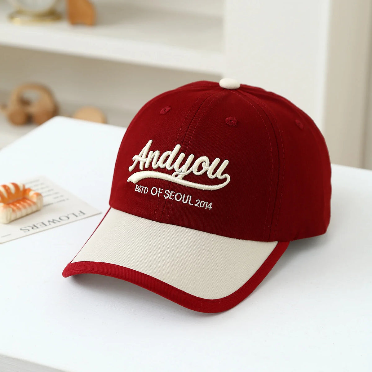 Children's Baseball Cap With 'And You Estd Of Seoul 2014' Embroidery Adjustable Sun Hat