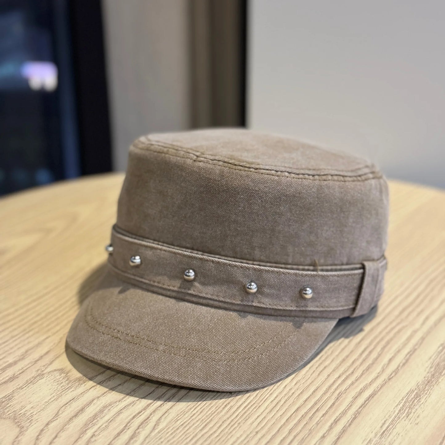 High-Quality Vintage Studded Washed Denim Baseball Cap