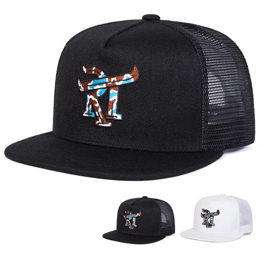 Unisex RT Letter Embroidery Hip-hop Net Hats Spring Summer