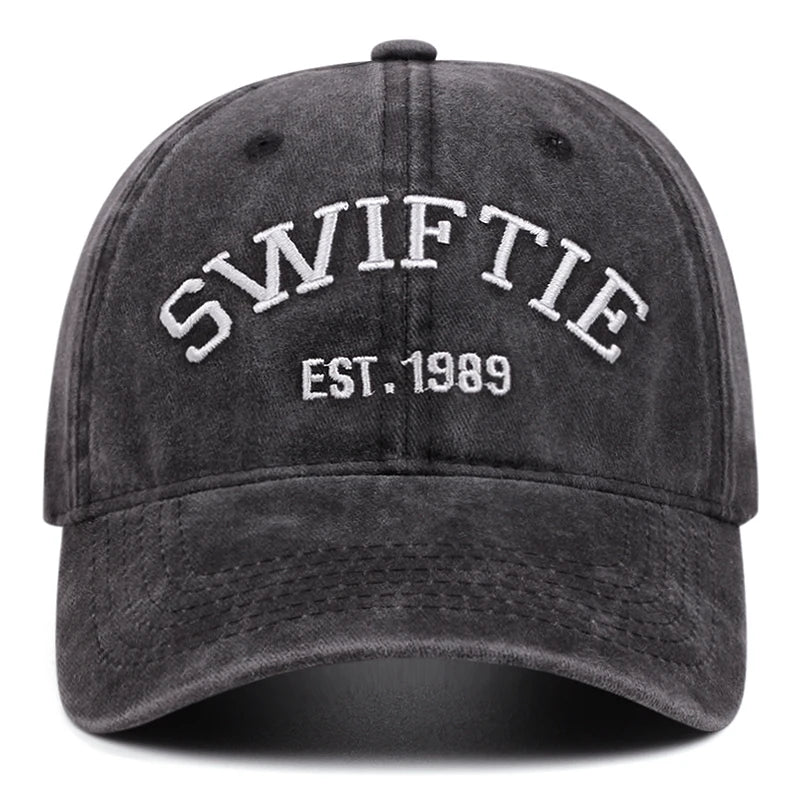Swiftie Washed Retro Aged Letter Embroidery Baseball Caps Women Men
