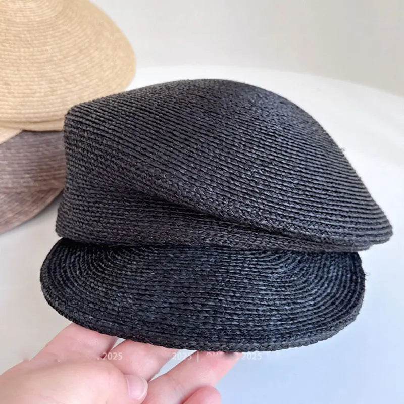 Summer High Quality Handmade Raffia Women Visor