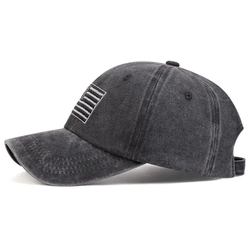 Unisex American Flag Embroidery Wash Baseball Caps Spring and Autumn Outdoor