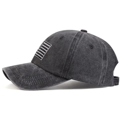 Unisex American Flag Embroidery Wash Baseball Caps Spring and Autumn Outdoor