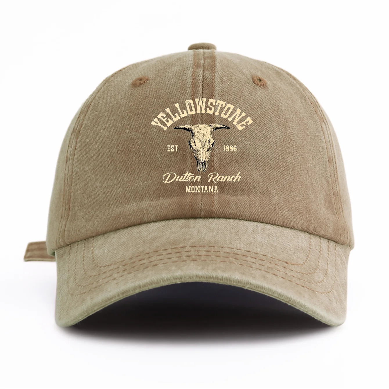 Yellowstone Print Washed Baseball Cap For Adults