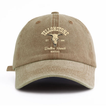 Yellowstone Print Washed Baseball Cap For Adults