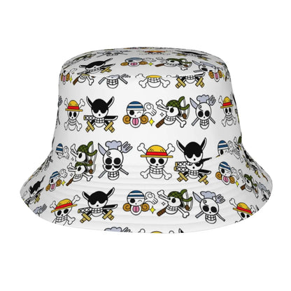 Japan Anime Zoro Luffy Skull Bucket Hats for Women Men Summer