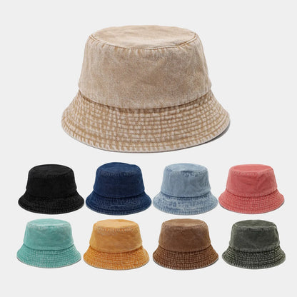 Candy Color Unisex Summer Washed Denim Bucket Hat