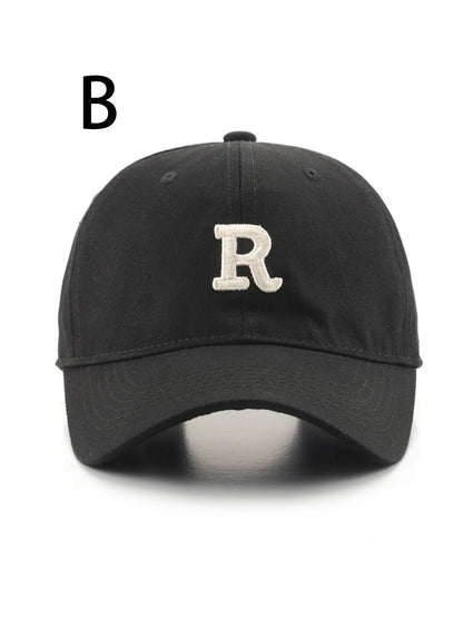 Unisex All Season Wearing Pure Cotton Letter R Fashionable Baseball Cap