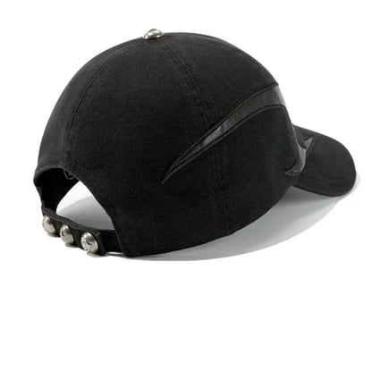 Dark Flame Embroidered Denim Baseball Cap - Washed Distressed Trucker Hat
