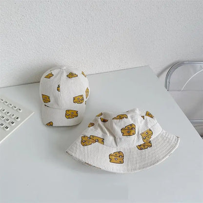 Spring Autumn Boy Children Corduroy Colorful Striped Baseball Cap