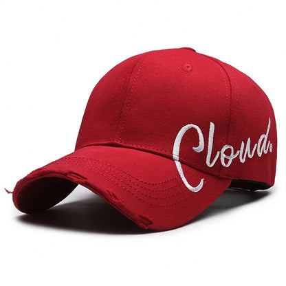Spring Summer Hard Top Sport Unisex College Style Large Head Size Letter Embroidery Sun Protection Baseball Cap