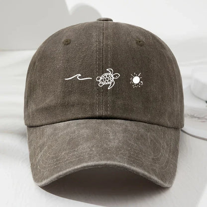 Turtle Pattern Printed Baseball Cap for Daily Casual Style Men's and Women's