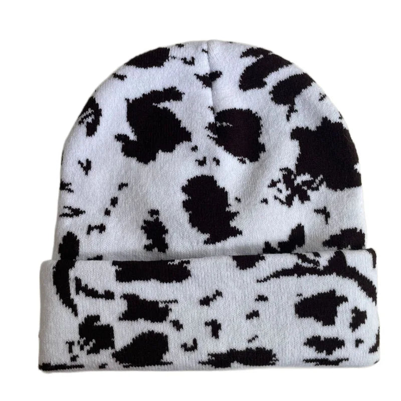 Winter Leopard Knitted Hats For Women Men Outdoor