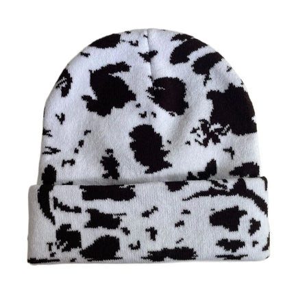 Winter Leopard Knitted Hats For Women Men Outdoor
