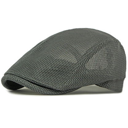 Men Women Breathable Mesh Trucker Cap Solid Plain Ivy Flat Cap Male Female Berets