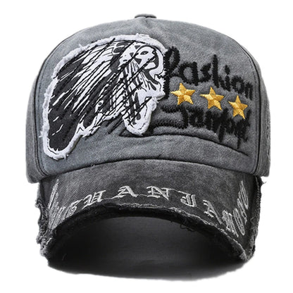 Unisex Washed Cotton Vintage Cap Letter Embroidery Baseball Cap Men And Women