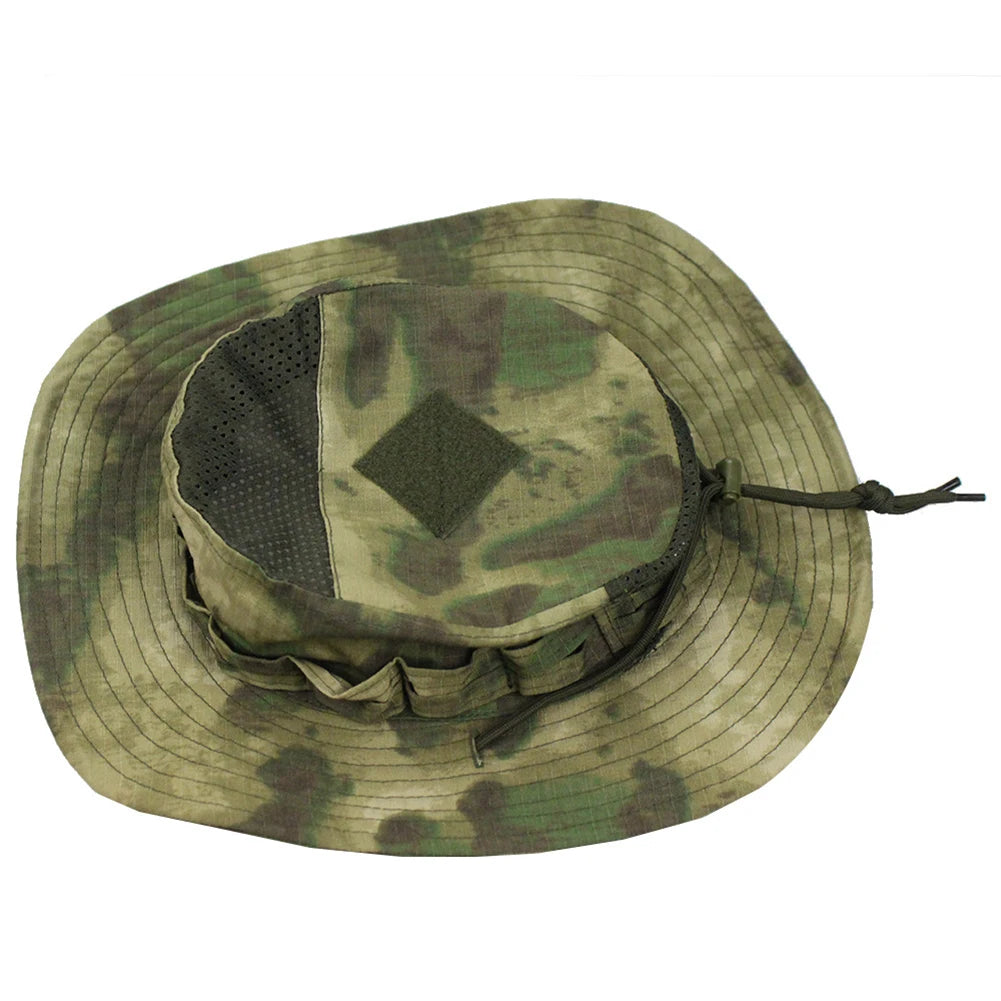 Camouflage Enthusiasts Square Pocket Camo Bonnie Cap US Bucket Benny Hats Fishing