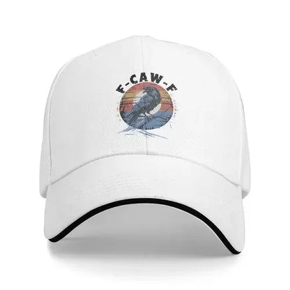 Funny F CAW F Crow Trucker Hat Trendy Adjustable Sports & Outdoor Cap Fits Most Head Sizes Trendy Trucker Hat